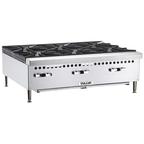 Vulcan Restaurant Series Natural Gas 36” Countertop 6-Burner Gas Hot Plate - 150,000 BTU - VCRH36