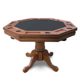 Hathaway Kingston Oak 3 in 1 Poker Table Set with Chairs - Bg2351