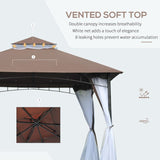 Outsunny 10' x 10' Steel Outdoor Patio Gazebo Canopy - 84C-010CF