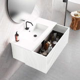 Lucena Bath 40" Bari Floating Vanity with Matching Top and Vessel SinkCeramic Sink in White, Grey, Green or Navy - Backyard Provider