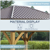 Outsunny 10x12 Galvanized Steel Gazebo with Wooden Frame - 84C-254