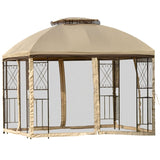 Outsunny 10' x 10' Outdoor Patio Gazebo Canopy with Double Tier Roof - 84C-192