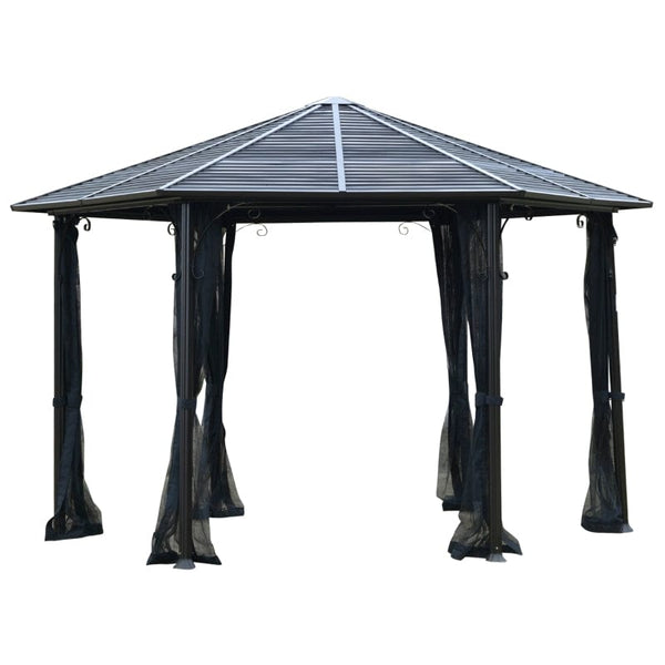 Outsunny 13 x 13 Hardtop Hexagonal Gazebo Canopy - 84C-256