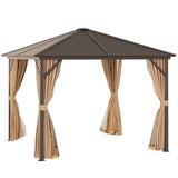 Outsunny 10x10 Hardtop Gazebo with Aluminum Frame - 84C-094V01