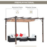 Outsunny 10' x 10' Outdoor Pergola Aluminum Gazebo - 84C-054BN