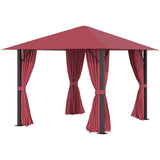 Outsunny 10' x 10' Patio Gazebo Aluminum Frame Outdoor Canopy - 84C-322WR