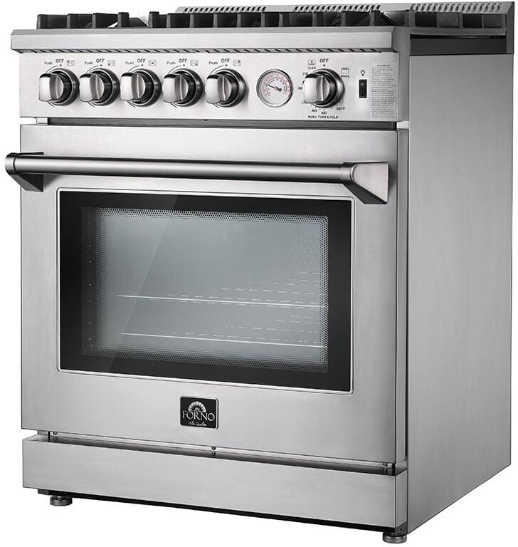 Forno 30″ Lseo Gas Burner / Gas Oven in Stainless Steel 5 Italian Burners, FFSGS6275-30 - Luxy Appliance