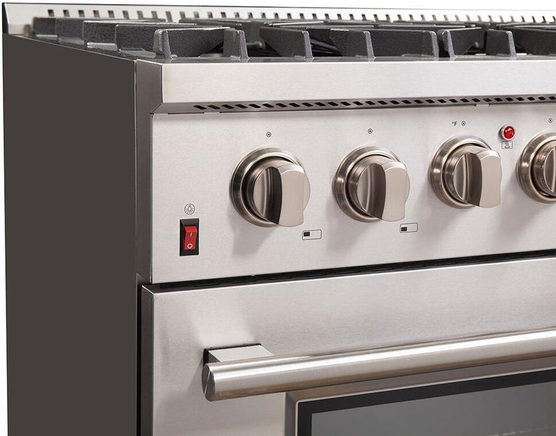 Forno 36″ Galiano Gas Burner / Electric Oven in Stainless Steel 6 Italian Burners, FFSGS6156-36 - Luxy Appliance
