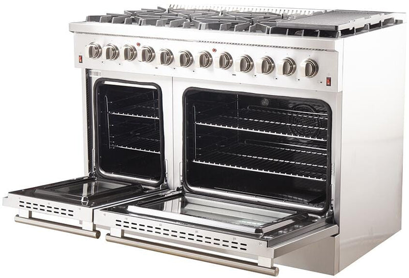 Forno Appliance Package - 48 Inch Dual Fuel Range, Dishwasher, 60 Inch Refrigerator, AP-FFSGS6156-48-5 - Luxy Appliance