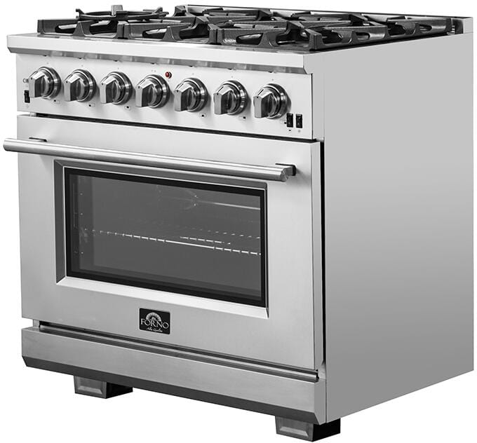 Forno 36″ Pro Series Capriasca Gas Burner / Gas Oven in Stainless Steel 6 Italian Burners, FFSGS6260-36 - Luxy Appliance