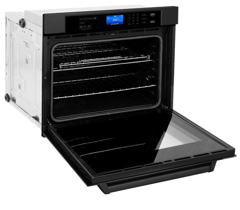 ZLINE 30 in. Professional Single Wall Oven in Black Stainless Steel with Self-Cleaning, AWS-BS-30 - Luxy Appliance