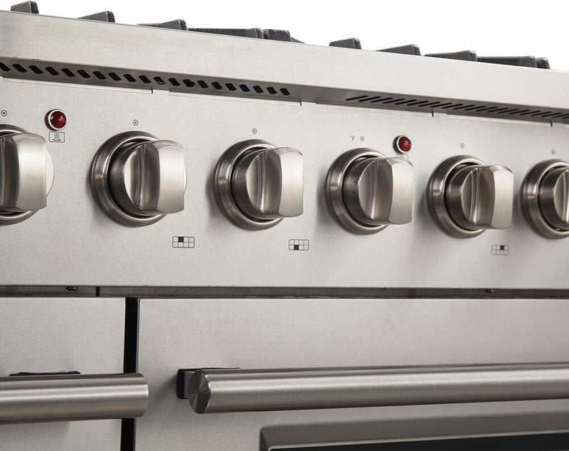 Forno 48 Inch Galiano Gas Range in Stainless Steel 8 Italian Burners, FFSGS6244-48 - Luxy Appliance