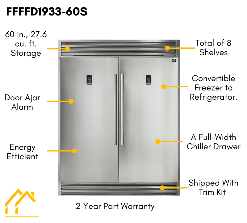 Forno Appliance Package - 48 Inch Gas Range, Dishwasher, 60 Inch Refrigerator, AP-FFSGS6244-48-5 - Luxy Appliance