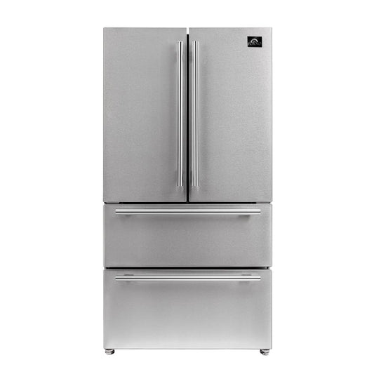 Forno 36 in. 19.3 cu.ft. French Door Refrigerator in Stainless Steel with Grill, FFRBI1820-40SG - Luxy Appliance