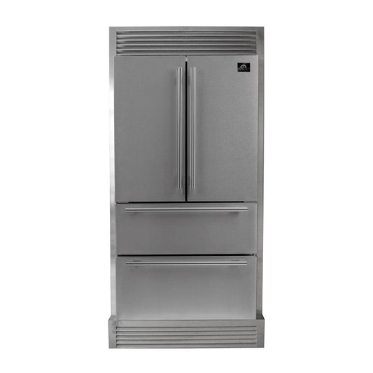 Forno 36 in. 19.3 cu.ft. French Door Refrigerator in Stainless Steel with Grill, FFRBI1820-40SG - Luxy Appliance