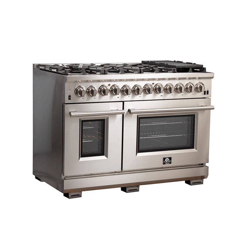 Forno 48″ Pro Series Capriasca Gas Burner / Electric Oven in Stainless Steel 8 Italian Burners, FFSGS6187-48 - Luxy Appliance