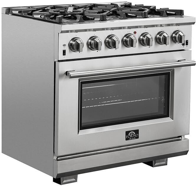 Forno 36″ Pro Series Capriasca Gas Burner / Gas Oven in Stainless Steel 6 Italian Burners, FFSGS6260-36 - Luxy Appliance