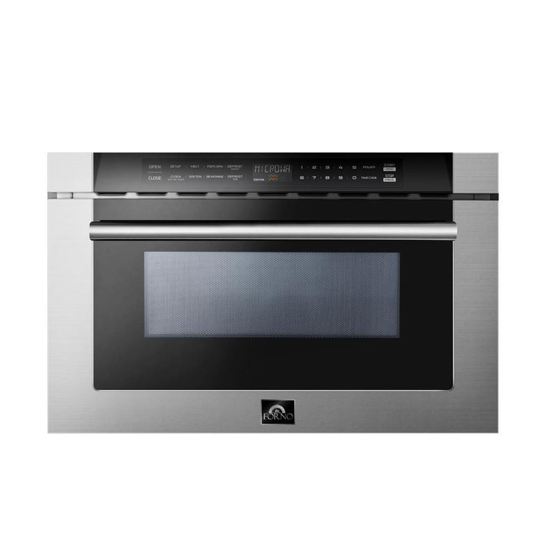 Forno Appliace Package - 48 Inch Gas Range, Wall Mount Range Hood, Refrigerator, Microwave Drawer, Dishwasher, AP-FFSGS6244-48-8 - Luxy Appliance