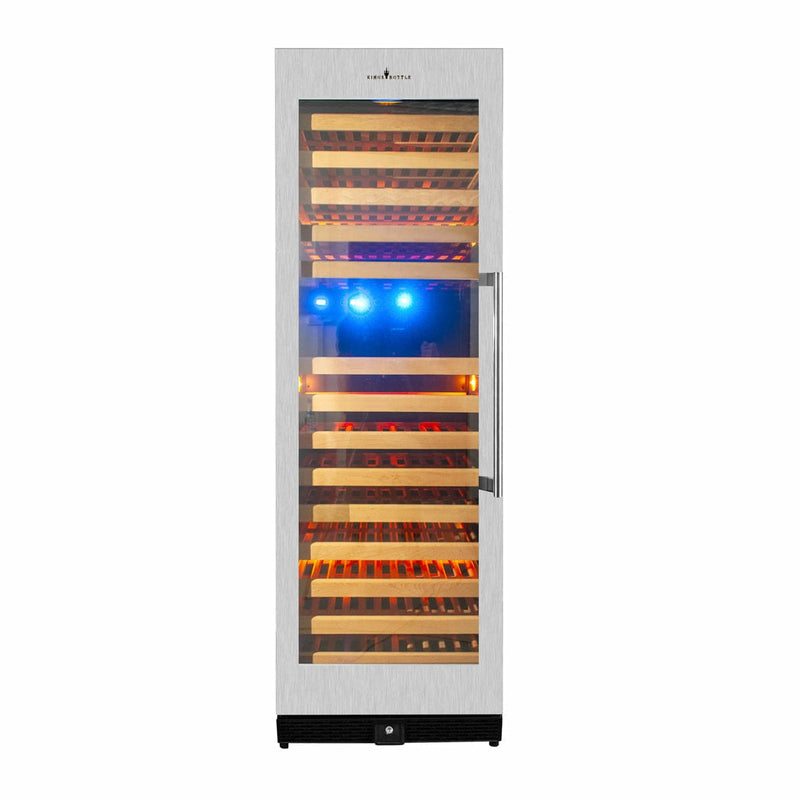 Kings Bottle 164 Bottle Large Wine Refrigerator With Glass Door - KBU170DX - Luxy Appliance