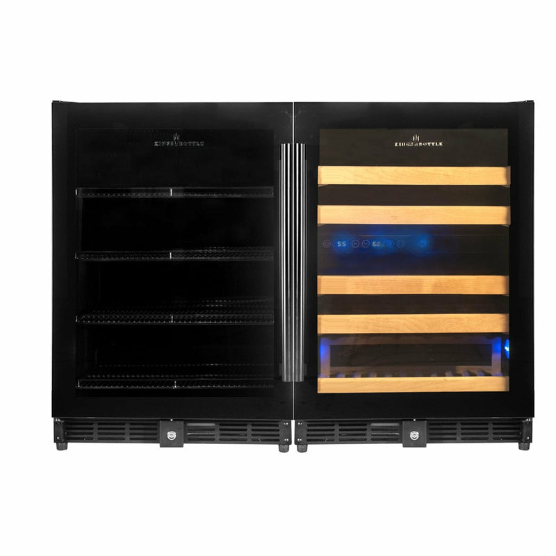 Kings Bottle 48" Glass Door Wine And Beverage Fridge Center Built In - KBU50BW3-FG - Luxy Appliance