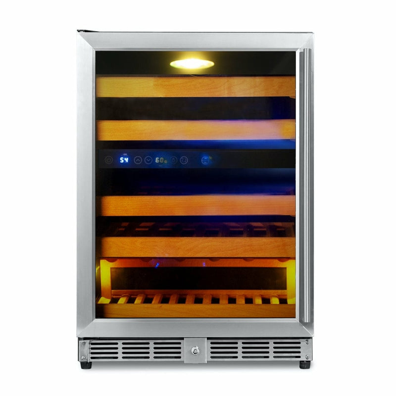 Kings Bottle 44 Bottles 24 Inch Under Counter Dual Zone Wine Cooler Drinks - KBU50DX - Luxy Appliance