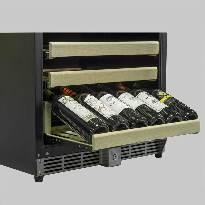 Kings Bottle 44 Bottles 24 Inch Under Counter Dual Zone Wine Cooler Drinks - KBU50DX - Luxy Appliance