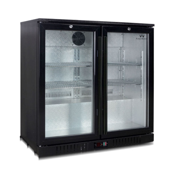 Kings Bottle Commercial Grade Back Bar Fridge, 2 Self-closing Glass Door - KBU56BP - Luxy Appliance