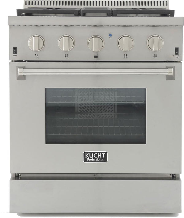 Kucht Professional 30 in. 4.2 cu ft. Propane Gas Range with Silver Knobs, KRG3080U/LP-S - Luxy Appliance