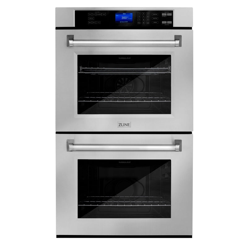 ZLINE Kitchen Appliance Package with 36 in. Stainless Steel Rangetop and 30 in. Double Wall Oven, 2KP-RTAWD36 - Luxy Appliance