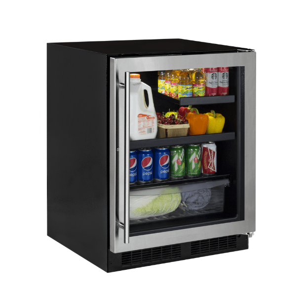 Marvel 24-IN LOW PROFILE BUILT-IN BEVERAGE CENTER WITH CONVERTIBLE SHELF AND MAXSTORE BIN - MABV224SG31A - Luxy Appliance