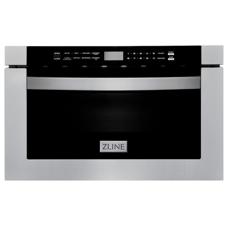 ZLINE Kitchen and Bath 36" Range, Range Hood, Microwave, Dishwasher & Refrigerator Appliance Package, 5KPR-RARH36-MWDWV - Luxy Appliance