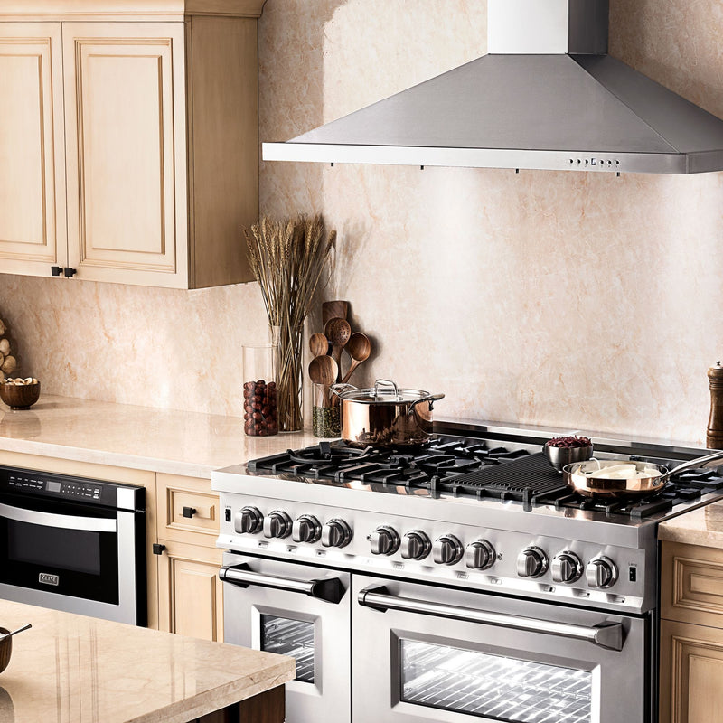 ZLINE Appliance Package - 48 in. Dual Fuel Range, 48 in. Range Hood, 2KP-RARH48 - Luxy Appliance