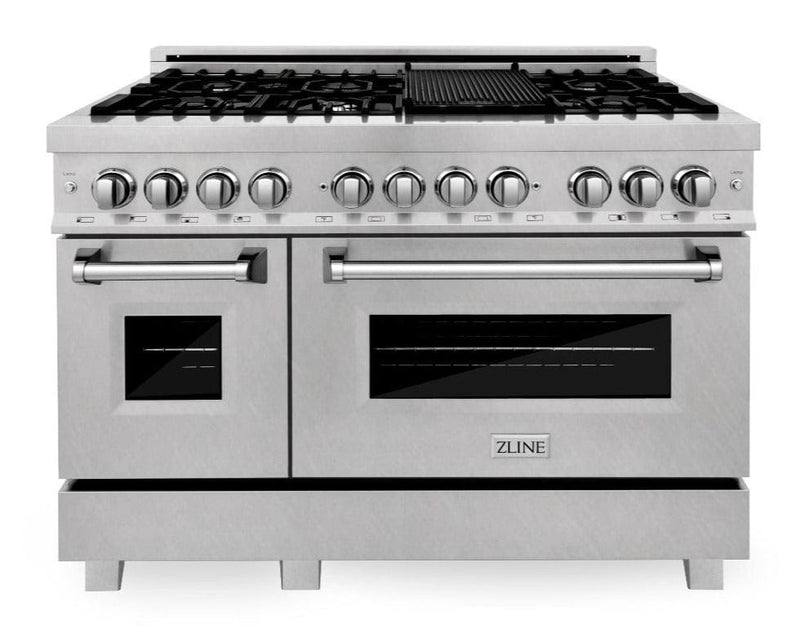 ZLINE Appliance Package - 48 in. Dual Fuel Range, Range Hood, Dishwasher, 3KP-RARH48-DW - Luxy Appliance