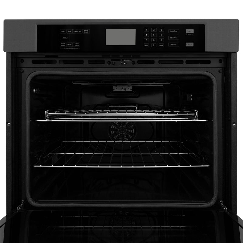 ZLINE 30 in. Professional Single Wall Oven in Black Stainless Steel with Self-Cleaning, AWS-BS-30 - Luxy Appliance