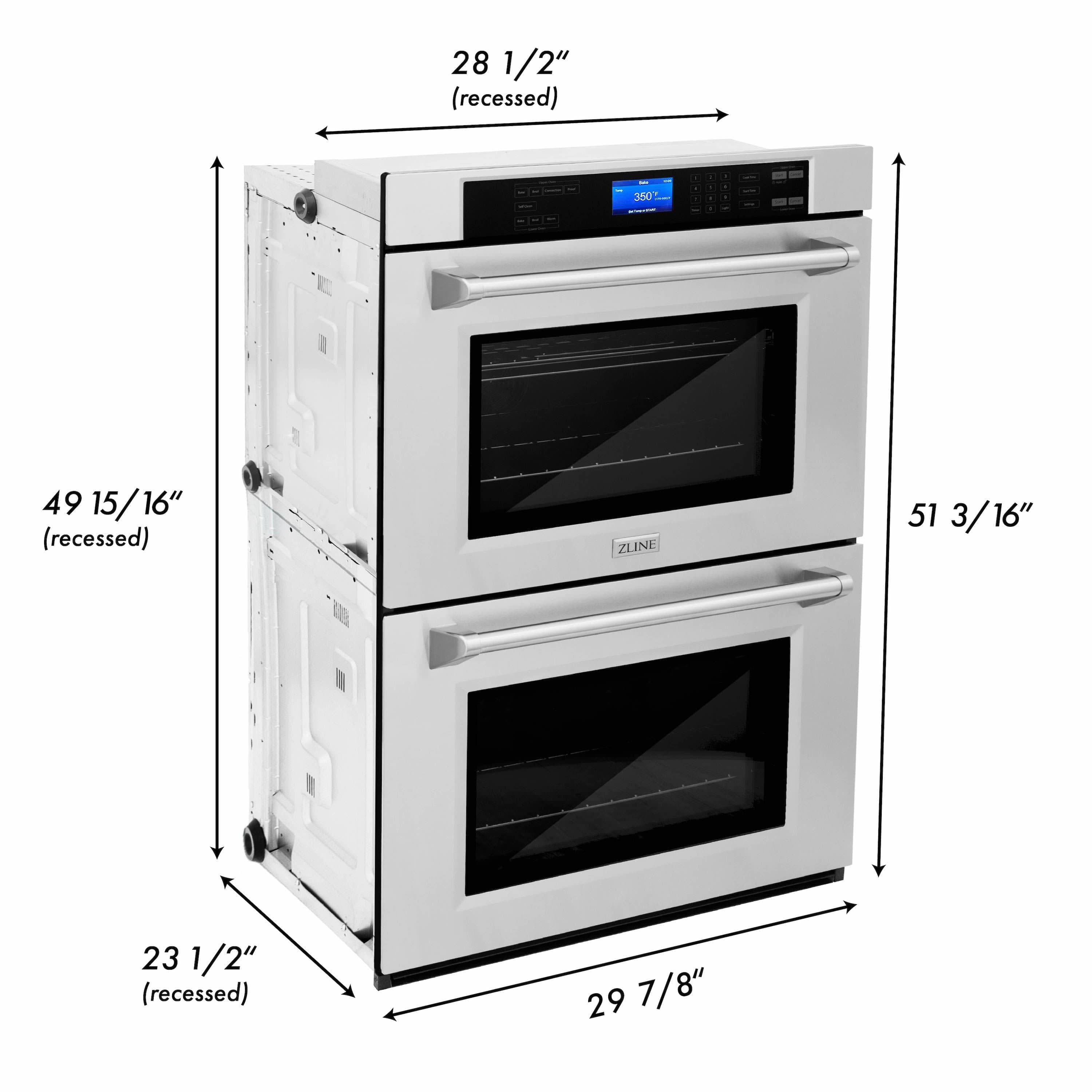 ZLINE 30 in. Professional Double Wall Oven in Stainless Steel with Self Cleaning, AWD-30 - Luxy Appliance