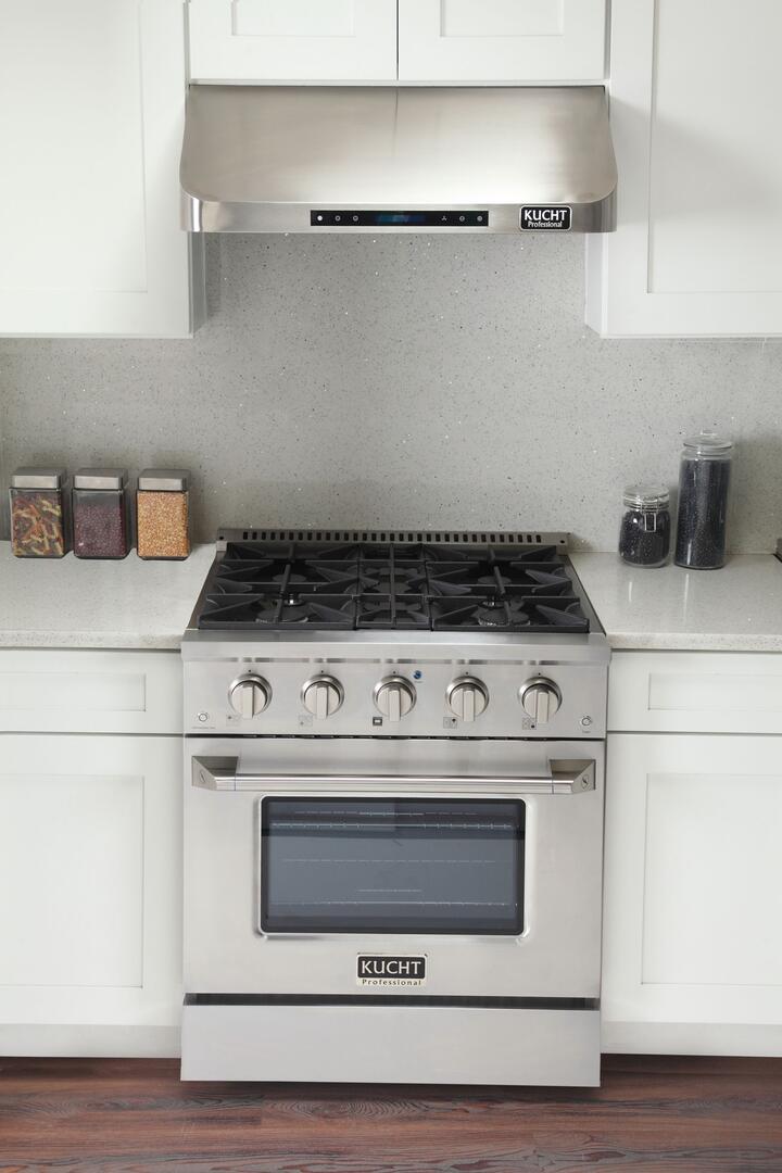 Kucht Professional 30 in. 4.2 cu ft. Propane Gas Range with Silver Knobs, KNG301/LP-S - Luxy Appliance