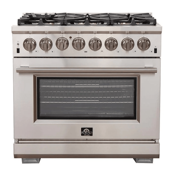 Forno 36″ Pro Series Capriasca Gas Burner / Electric Oven in Stainless Steel 6 Italian Burners, FFSGS6187-36 - Luxy Appliance