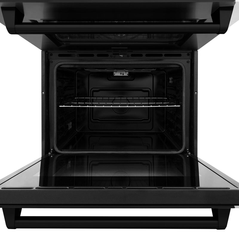 ZLINE 30 in. Professional Double Wall Oven in Black Stainless Steel with Self Cleaning, AWD-30-BS - Luxy Appliance