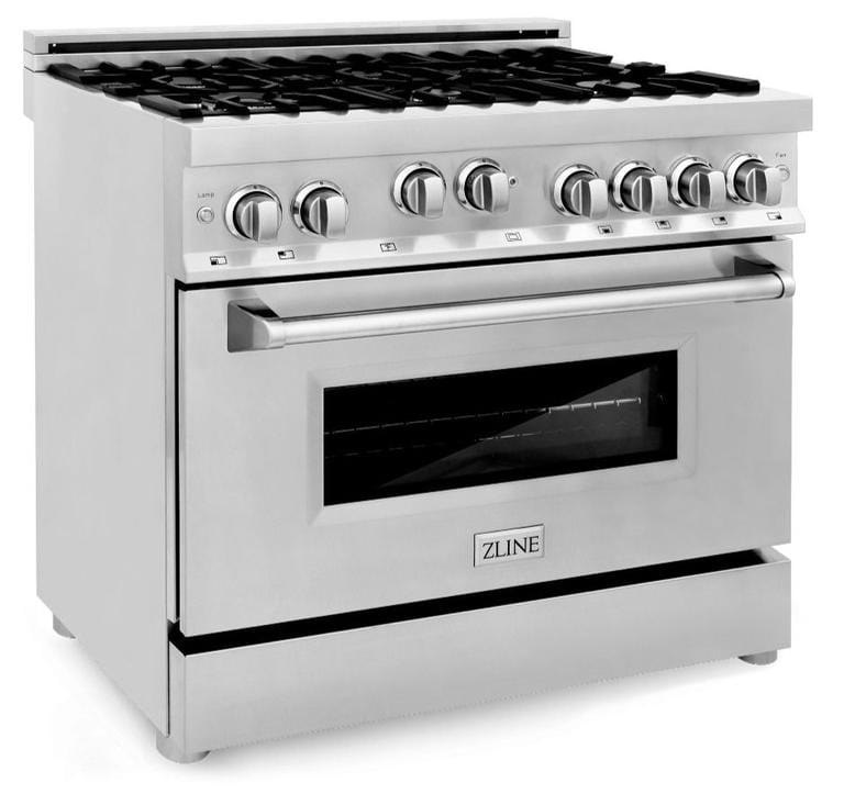 ZLINE Appliance Package - 36 in. Gas Range, Range Hood and Microwave Drawer, 3KP-RGRH36-MW - Luxy Appliance