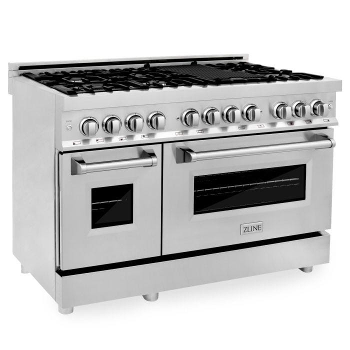 ZLINE Appliance Package - 48 in. Dual Fuel Range, 48 in. Range Hood, 2KP-RARH48 - Luxy Appliance