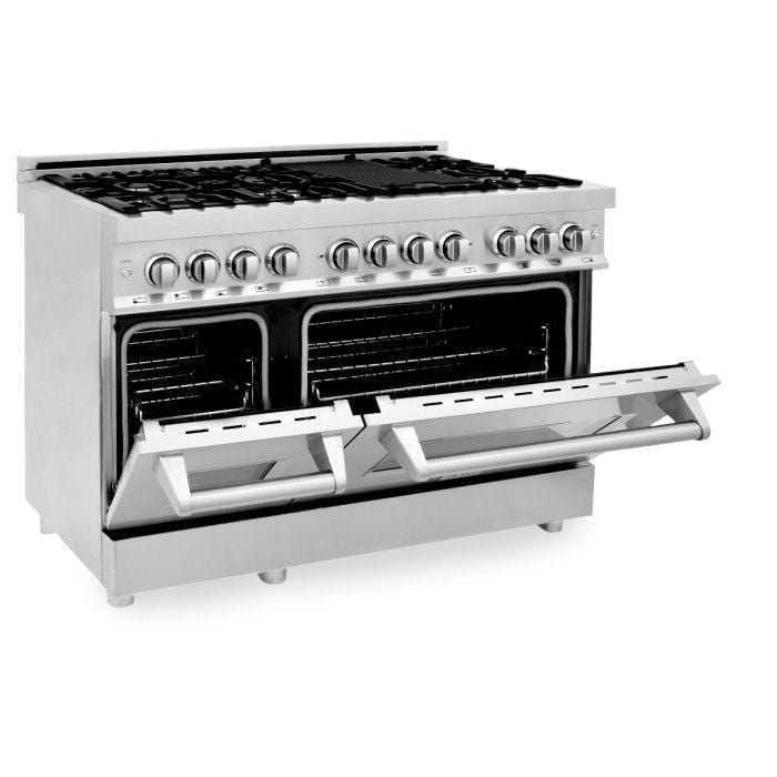 ZLINE Appliance Package - 48 in. Dual Fuel Range, 48 in. Range Hood, 2KP-RARH48 - Luxy Appliance