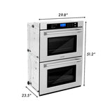 ZLINE Kitchen Appliance Package with 48 in. Stainless Steel Rangetop and 30 in. Double Wall Oven, 2KP-RTAWD48 - Luxy Appliance