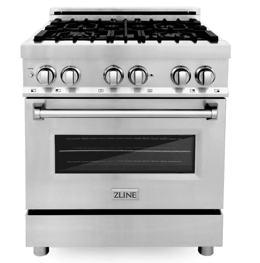 ZLINE 30 in. Professional Gas Burner, Electric Oven Stainless Steel Range, RA30 - Luxy Appliance