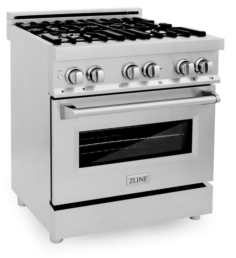 ZLINE 30 in. Professional Gas Burner, Electric Oven Stainless Steel Range, RA30 - Luxy Appliance